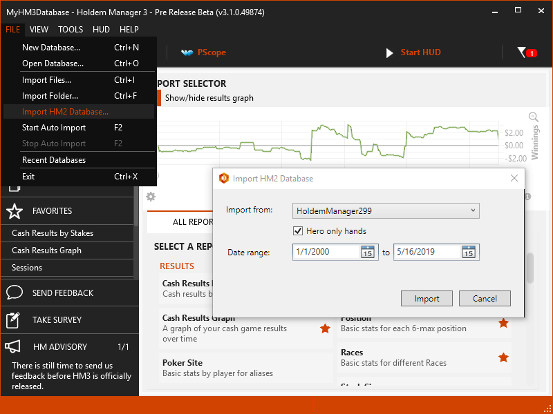 holdem manager 2 time setting