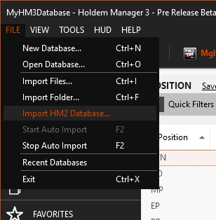 Importing a HM2 Database