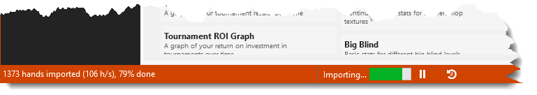 Database import process showing time remaining.